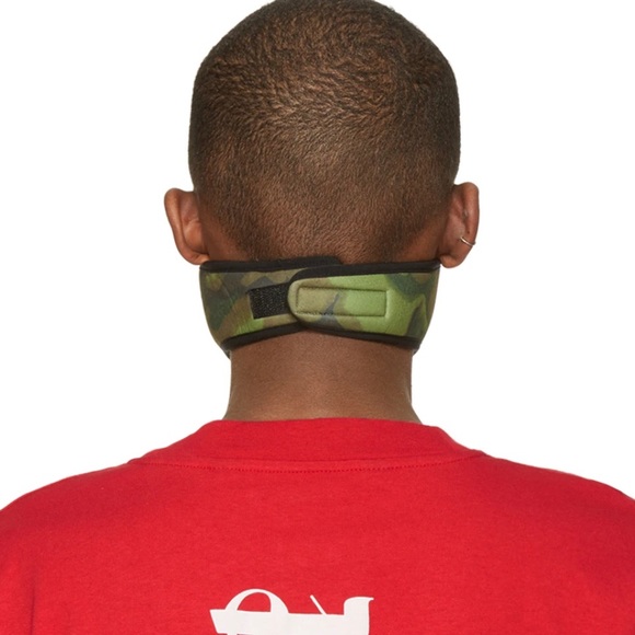 Brand New PALM ANGELS Green Camo Logo Mask BNIB - Picture 4 of 11